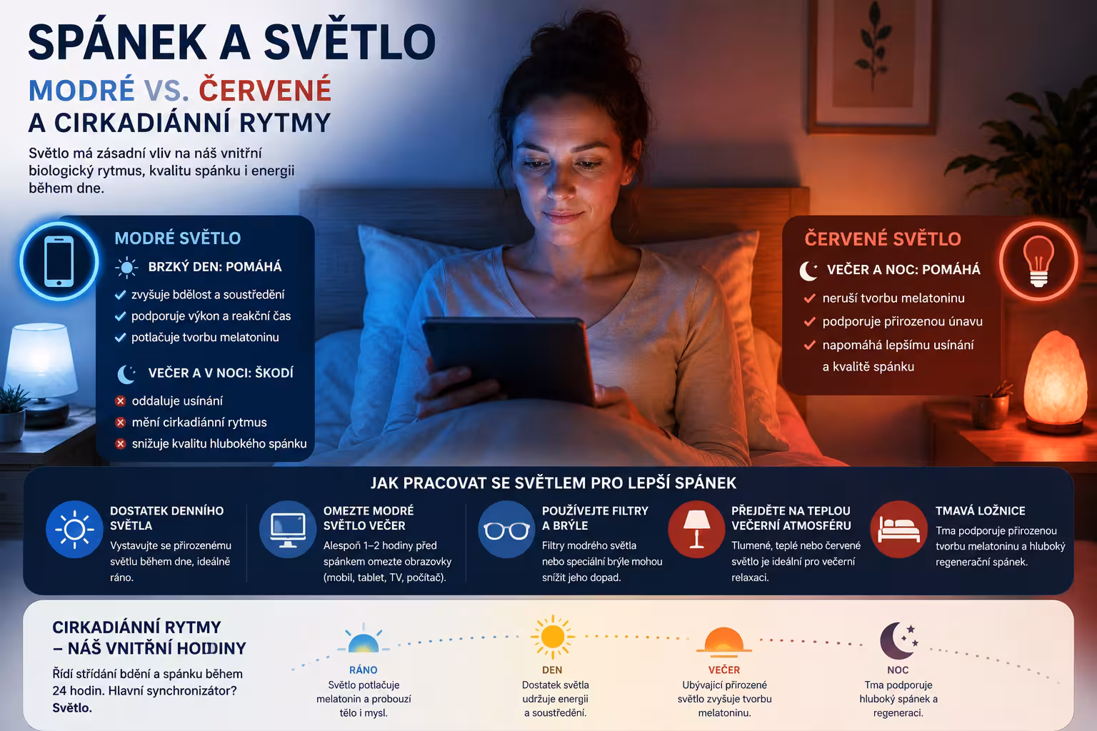 Modré a červené světlo a spánek | Levita.cz