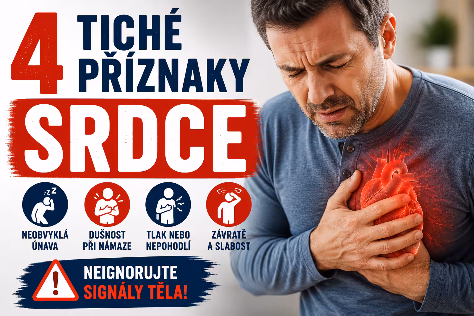 4 charakteristické příznaky, že vaše srdce volá o pomoc. Neignorujte je!