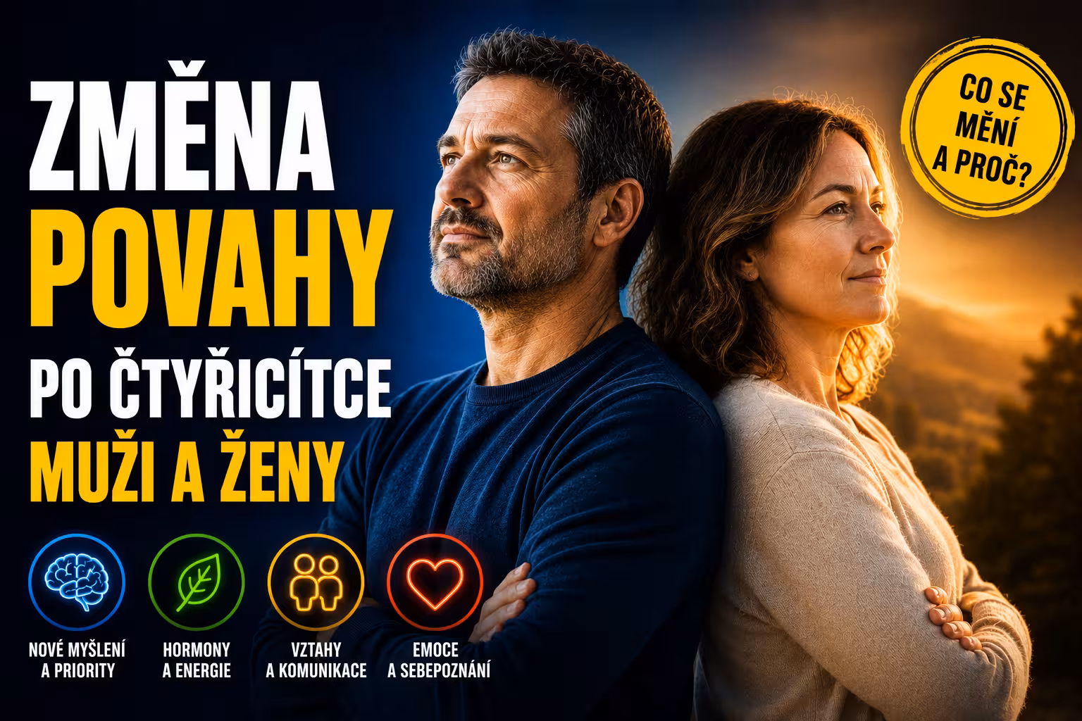 Jak se mění povaha s věkem: Srovnání mužů a žen po čtyřicítce